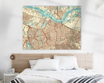 Kaart van Nijmegen in de stijl Blauw & Crème van Map Art Studio