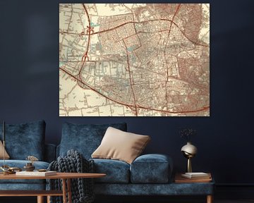 Kaart van Ede in de stijl Blauw & Crème van Map Art Studio