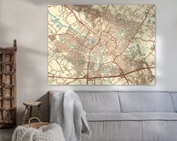 Kaart van Doetinchem in de stijl Blauw & Crème van Map Art Studio