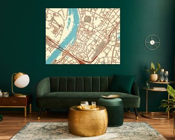 Kaart van Venlo Centrum in de stijl Blauw & Crème van Map Art Studio