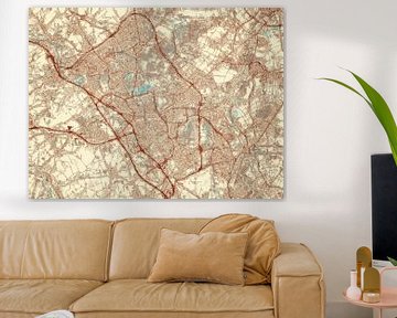 Kaart van Parkstad in de stijl Blauw & Crème van Map Art Studio