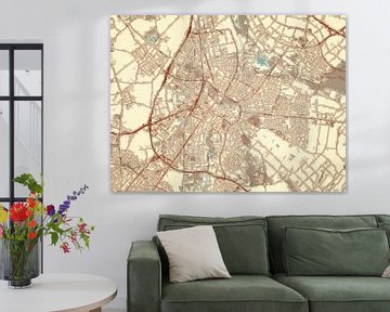 Kaart van Sittard in de stijl Blauw & Crème van Map Art Studio
