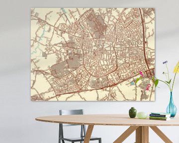 Kaart van Venray in de stijl Blauw & Crème van Map Art Studio