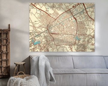 Kaart van Weert in de stijl Blauw & Crème van Map Art Studio