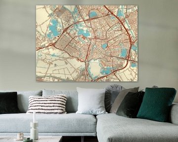 Carte de Den Bosch dans le style Blue & Cream sur Map Art Studio