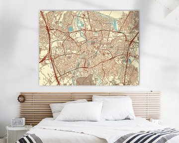 Kaart van Breda in de stijl Blauw & Crème van Map Art Studio