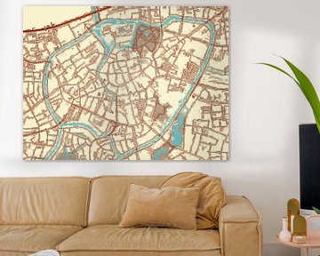 Carte de Breda Centrum dans le style Blue & Cream sur Map Art Studio