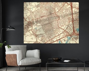 Kaart van Veldhoven in de stijl Blauw & Crème van Map Art Studio