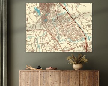 Kaart van Boxtel in de stijl Blauw & Crème van Map Art Studio