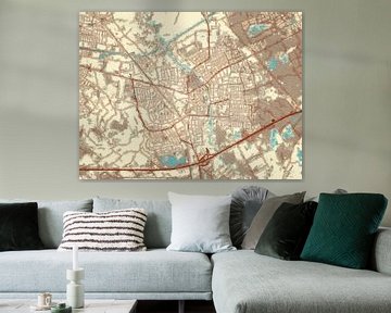 Kaart van Geldrop in de stijl Blauw & Crème van Map Art Studio