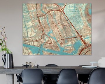 Karte von Zaandam im Stil von Blue & Cream von Map Art Studio