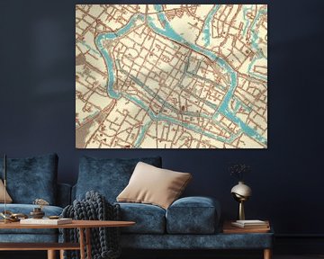 Carte de Alkmaar Centrum dans le style Blue & Cream sur Map Art Studio