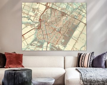 Carte de Purmerend dans le style Blue & Cream sur Map Art Studio