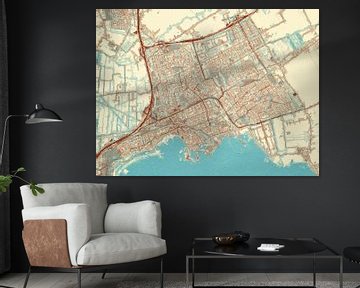Kaart van Hoorn in de stijl Blauw & Crème van Map Art Studio