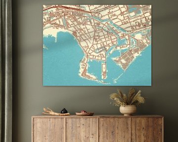 Karte von Hoorn Centrum im Stil von Blue & Cream von Map Art Studio