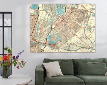Kaart van Heerhugowaard in de stijl Blauw & Crème van Map Art Studio