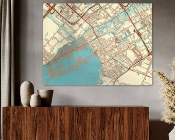 Kaart van Aalsmeer in de stijl Blauw & Crème van Map Art Studio