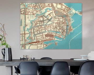 Carte de Enkhuizen dans le style Blue & Cream sur Map Art Studio