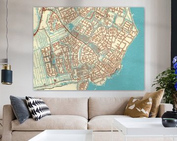 Karte von Volendam im Stil von Blue & Cream von Map Art Studio