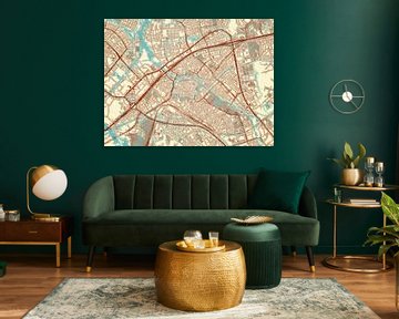 Carte de Zwolle dans le style Blue & Cream sur Map Art Studio