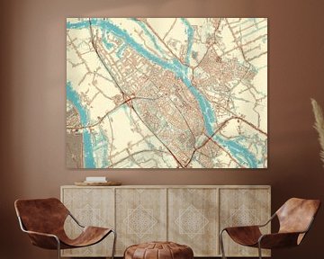 Kaart van Kampen in de stijl Blauw & Crème van Map Art Studio