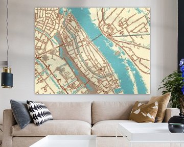 Kaart van Kampen Centrum in de stijl Blauw & Crème van Map Art Studio