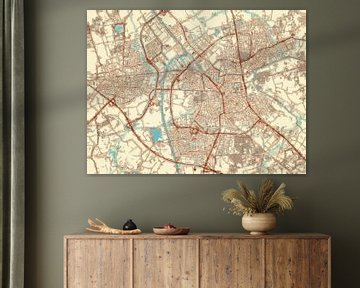 Kaart van Almelo in de stijl Blauw & Crème van Map Art Studio