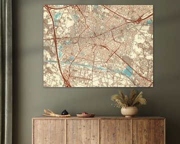 Kaart van Hengelo in de stijl Blauw & Crème van Map Art Studio