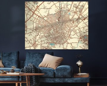 Kaart van Haaksbergen in de stijl Blauw & Crème van Map Art Studio