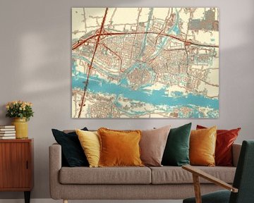 Kaart van Gorinchem in de stijl Blauw & Crème van Map Art Studio