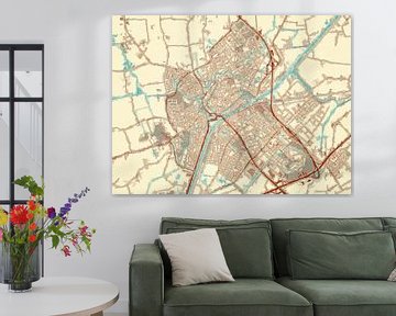 Kaart van Middelburg in de stijl Blauw & Crème van Map Art Studio
