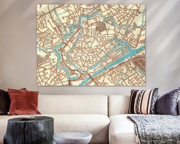 Kaart van Middelburg Centrum in de stijl Blauw & Crème van Map Art Studio