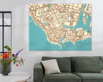 Map of Vlissingen Centrum in the style Blue & Cream by Map Art Studio