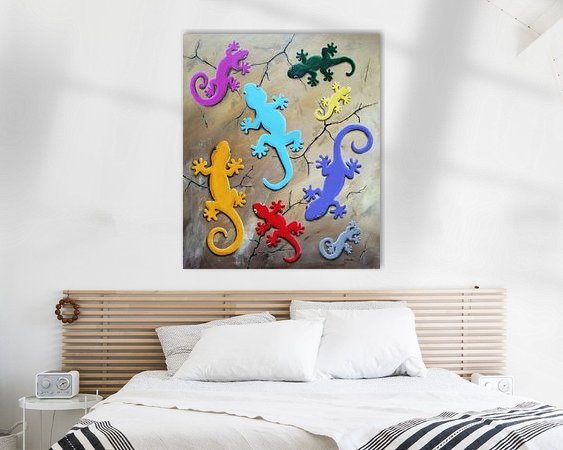 Voorbeeld van het werk in een kamer