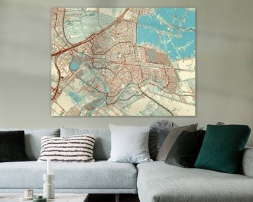 Kaart van Gouda in de stijl Blauw & Crème van Map Art Studio