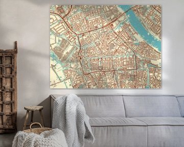 Kaart van Spijkenisse in de stijl Blauw & Crème van Map Art Studio