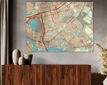Kaart van Capelle aan den IJssel in de stijl Blauw & Crème van Map Art Studio