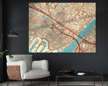 Kaart van Zwijndrecht in de stijl Blauw & Crème van Map Art Studio