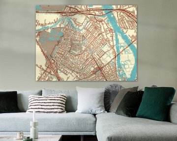 Kaart van Hendrik-Ido-Ambacht in de stijl Blauw & Crème van Map Art Studio