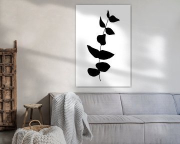 Botanical basics. Black and white drawing of simple leaves no. 7 by Dina Dankers