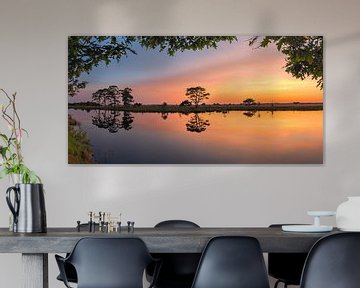 Panorama Sonnenuntergang Dwingelderveld von Henk Meijer Photography