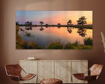 Panorama Sonnenuntergang Dwingelderveld von Henk Meijer Photography