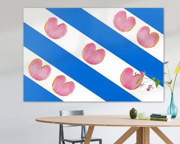 De Friese vlag met koek. Fryslân. Nederland. van Alie Ekkelenkamp