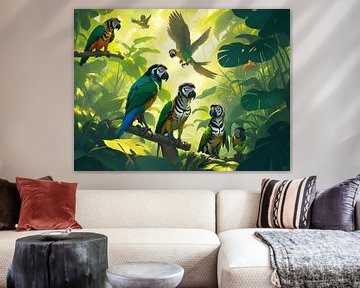 Parrots in the Jungle by Biljana Zdravkovic