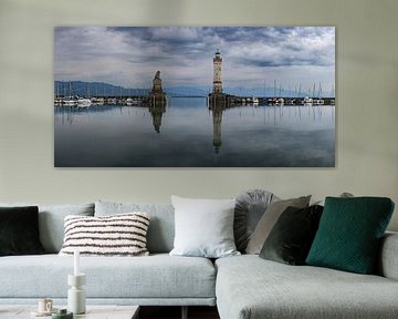 the harbour of Lindau in the early morning by Walter G. Allgöwer