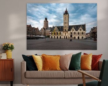 Large market square of Dendermonde by Werner Lerooy