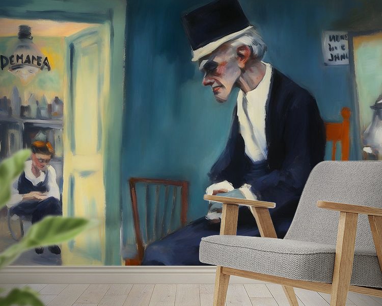 Voorbeeld van het werk in een kamer