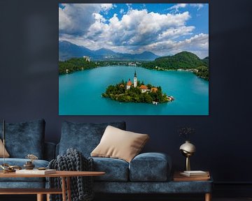 Le lac de Bled et l'île de Bled en Slovénie au printemps sur Sjoerd van der Wal Photographie