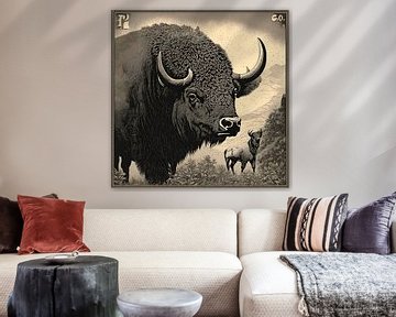 Bison ,Vintage-Stempel von Biljana Zdravkovic