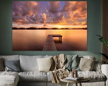 The sun sets over Lake Paterswoldsemeer by Bas Meelker